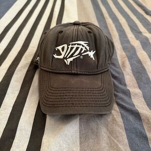 The Game Black Hat with White Fishbone Design